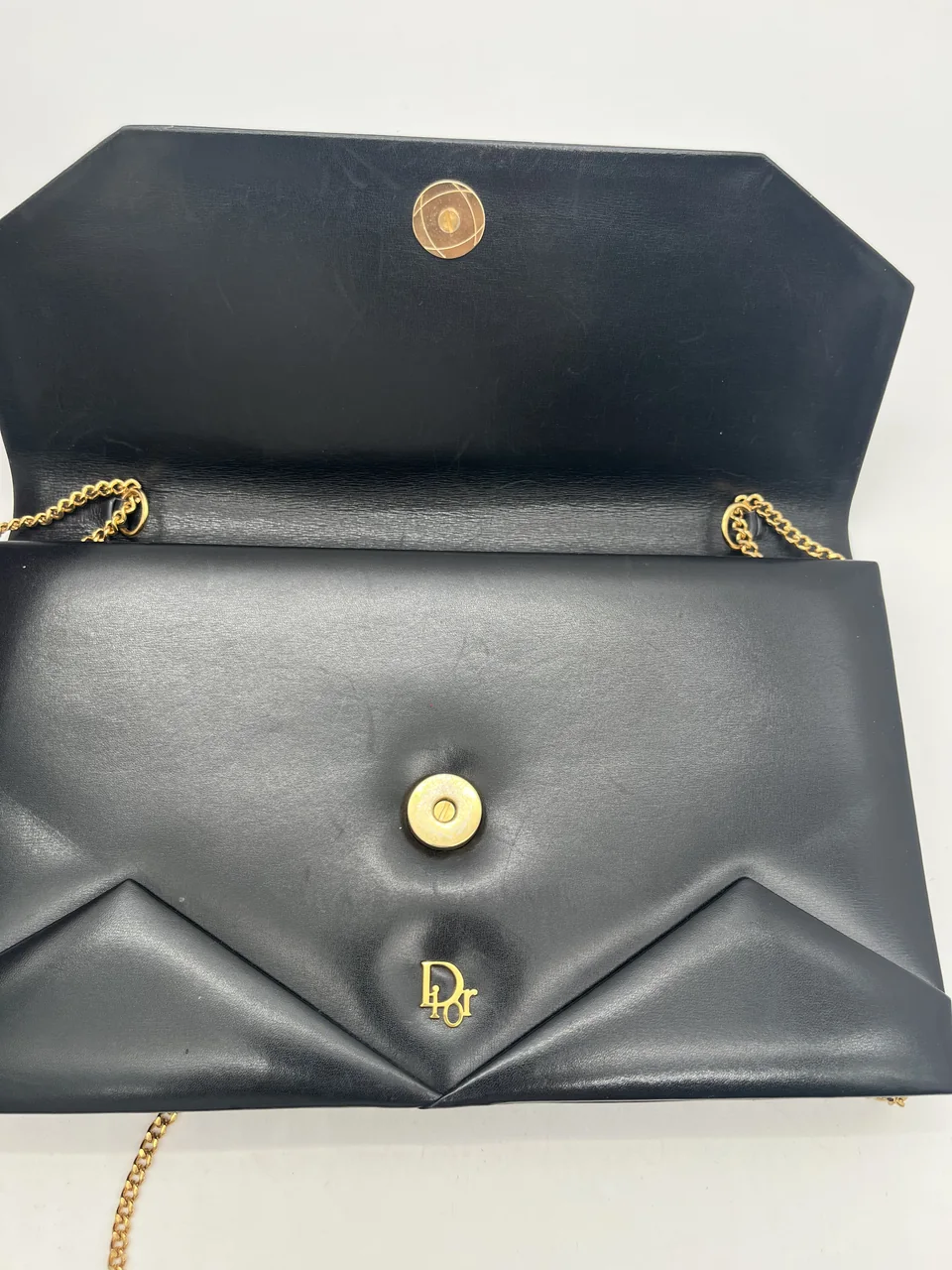 DIOR CHAIN SHOULDER BAG (BLACK) view 7