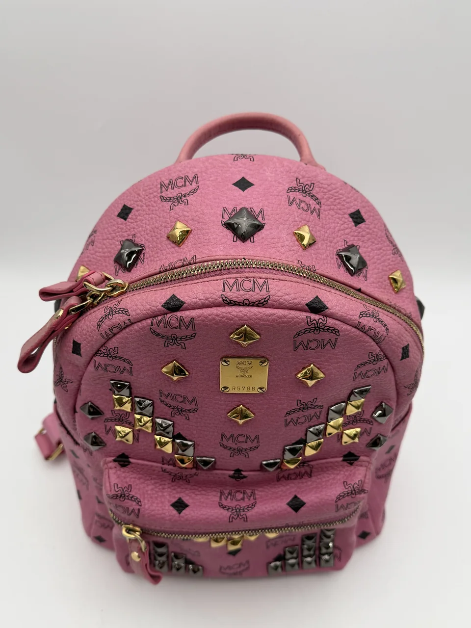 MCM VICETOS STUD MEDIUM BACKPACK (PINK) view 7