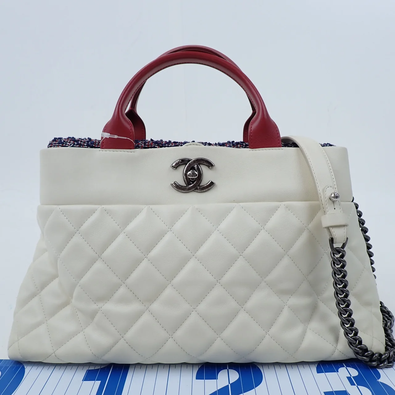 CHANEL LAMB SKIN MATELASSE TWO-WAY BAG