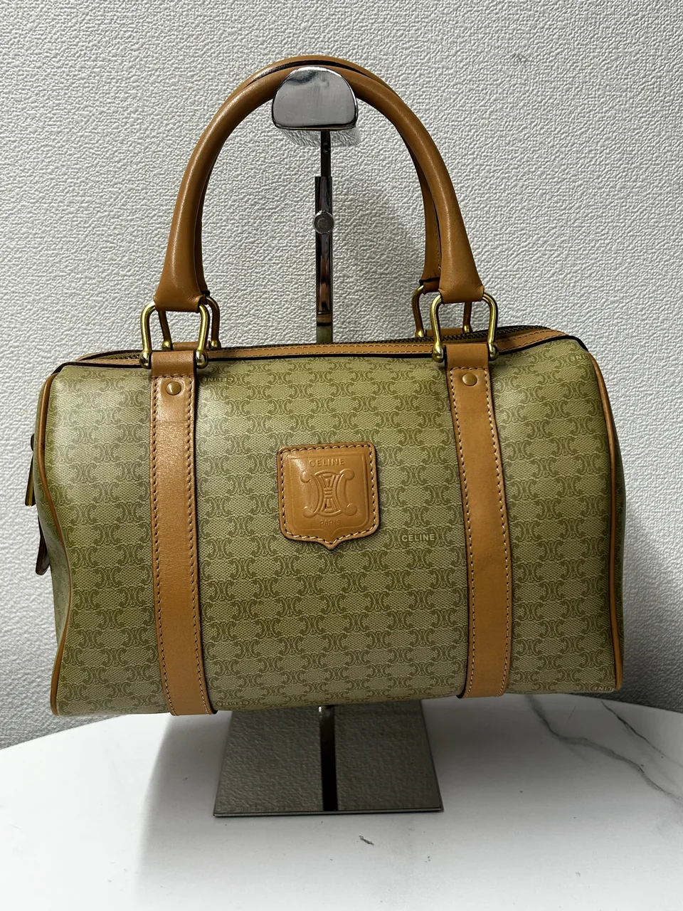 CELINE MACADAM HANDBAG (BEIGE)