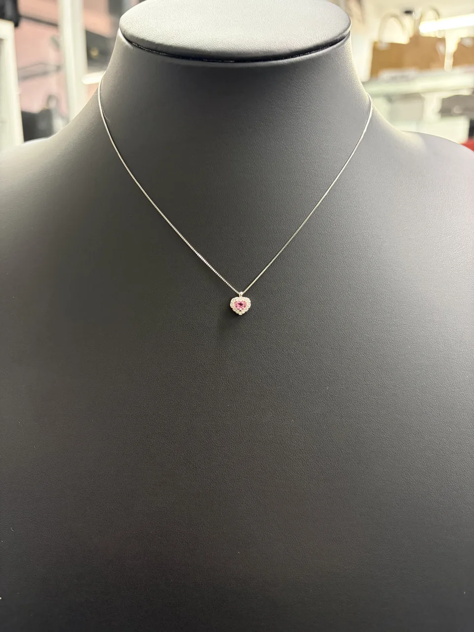 PT850/950 PADPARADSCHA NECKLACE S0.237CT FD0.11CT 2.3G view 8
