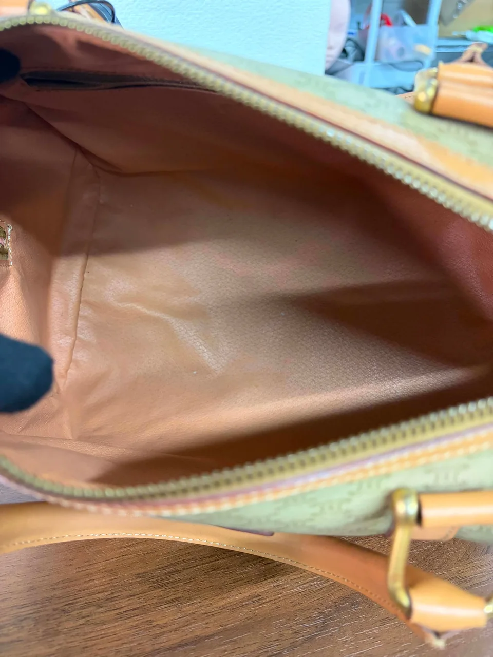 CELINE MACADAM HANDBAG (BEIGE) view 7