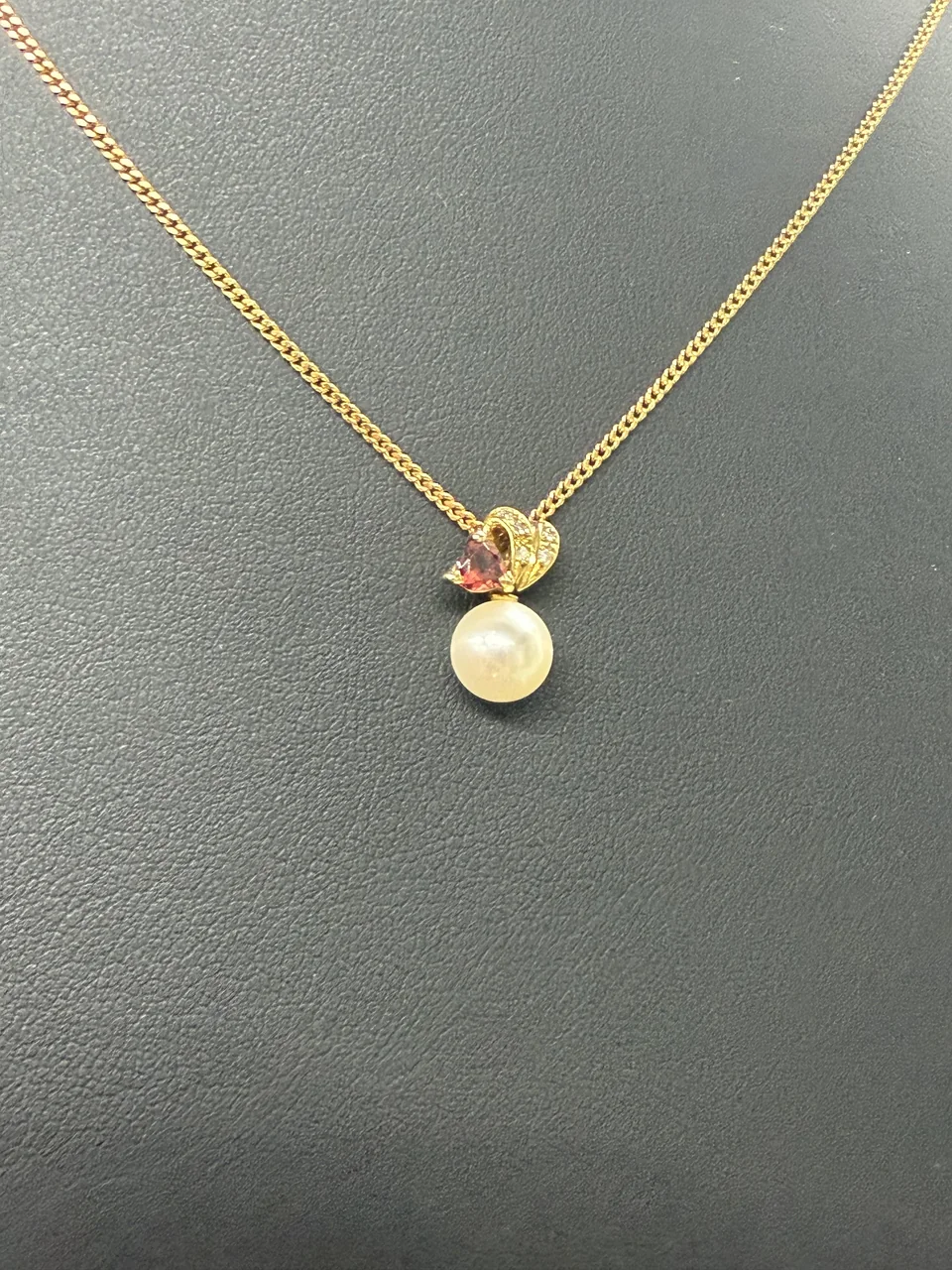 K18 PEARL NECKLACE 0.32CT FD0.04CT 4.7G view 3
