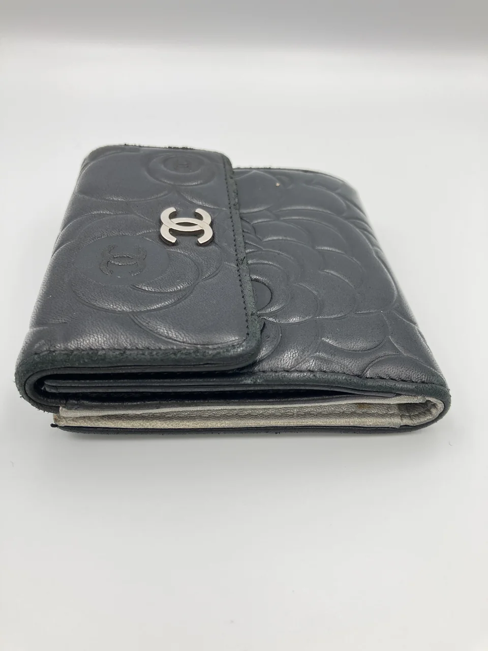 CHANEL LAMB SKIN CAMELIA WALLET view 12