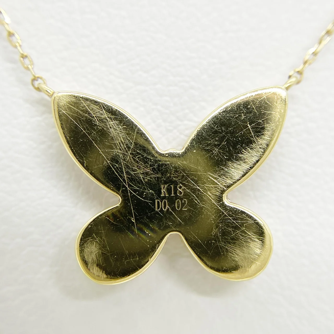 K18 BUTTERFLY NECKLACE FD0.02CT 2.3G view 6