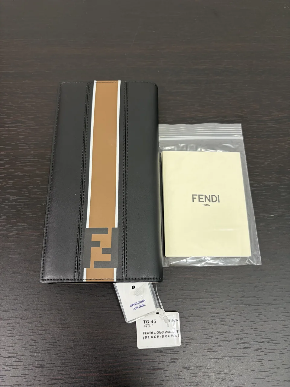 FENDI LONG WALLET (BLACK/BROWN)