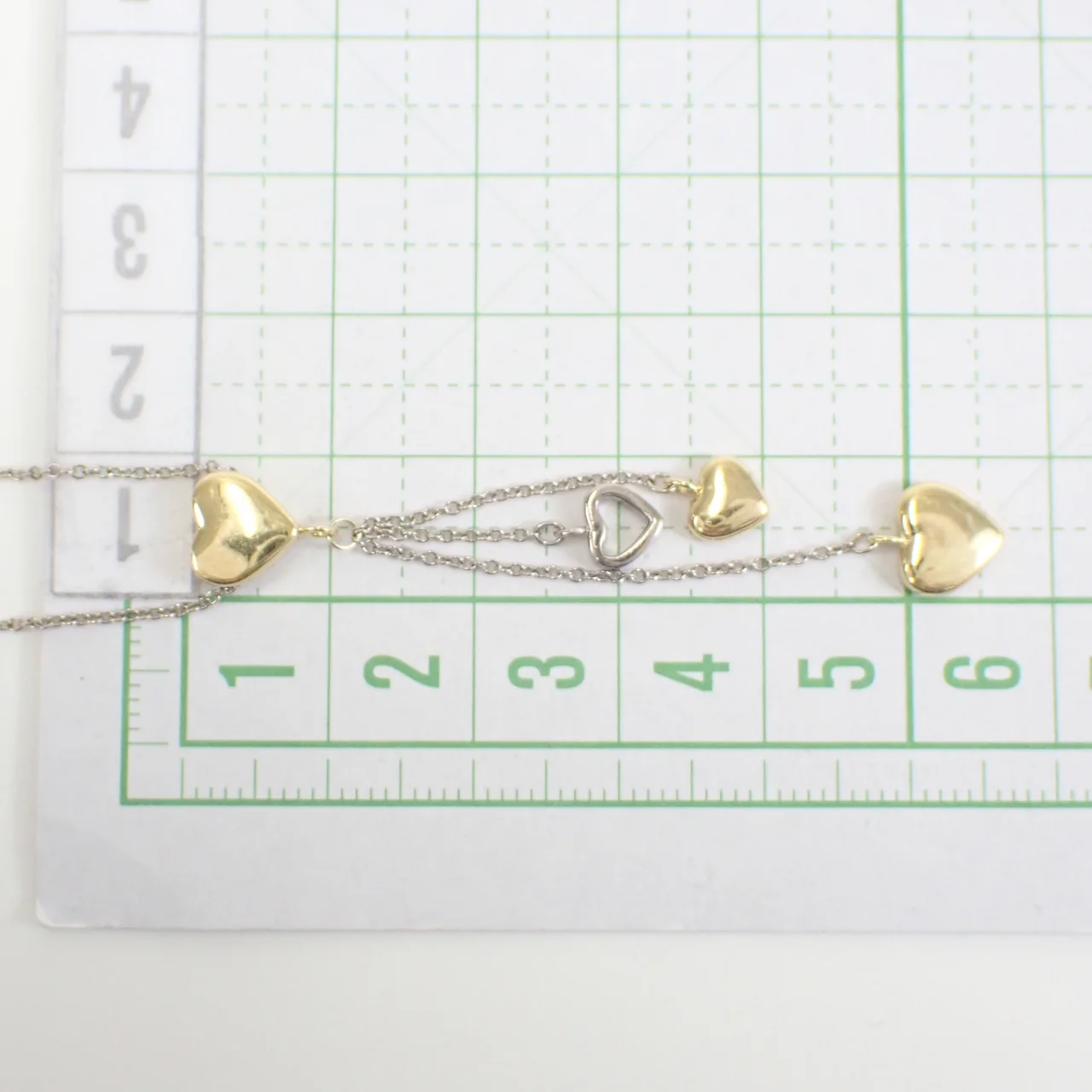 750YG/WG TIFFANY&CO. MULTI HEART NECKLACE 6.5G view 5