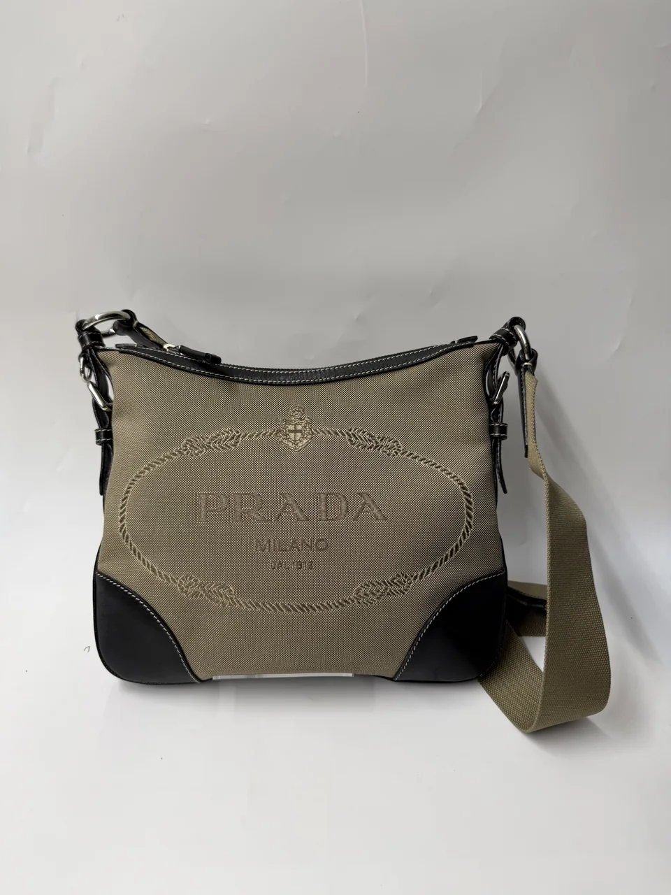 PRADA JACQUARD SHOULDER BAG