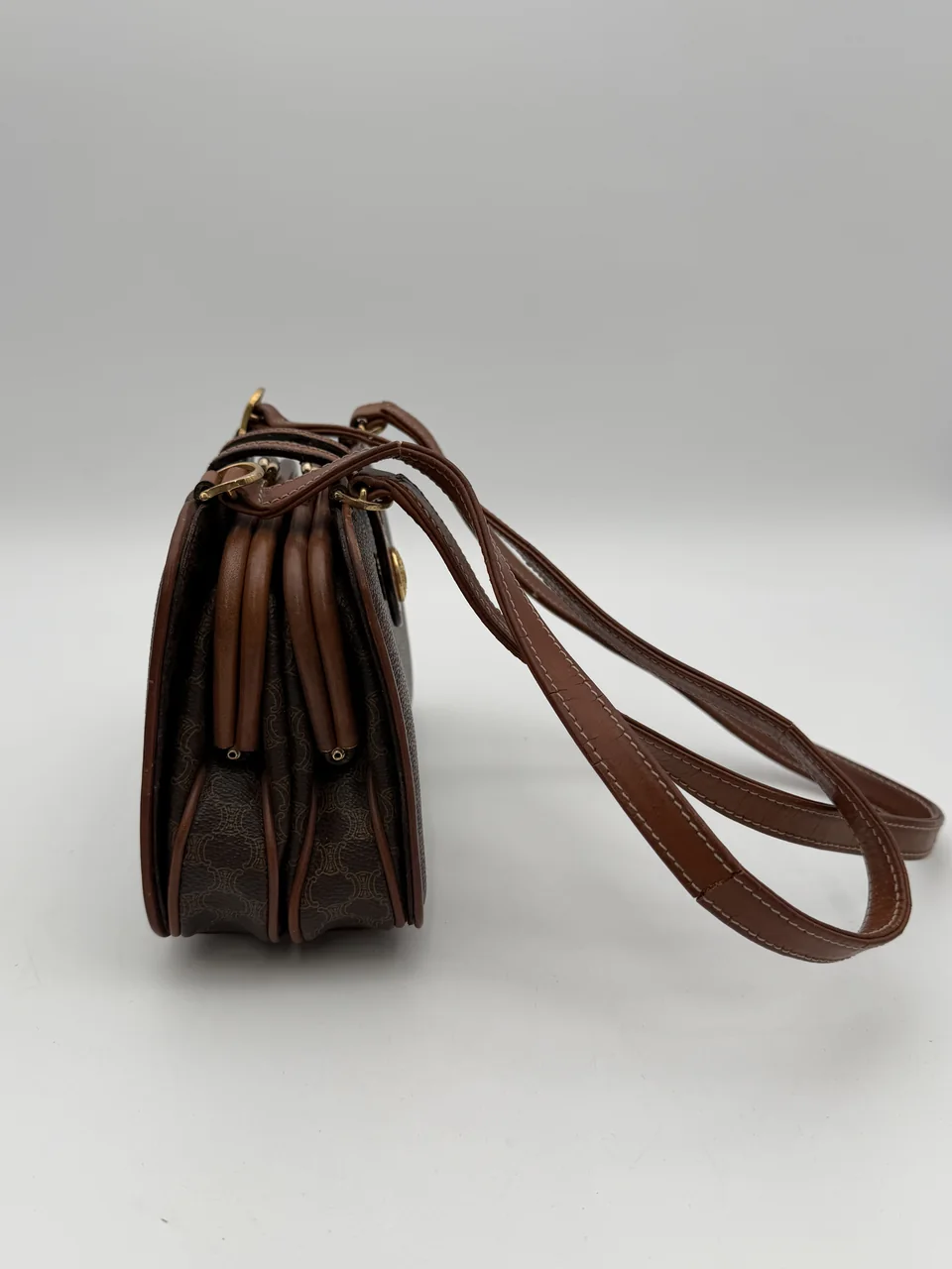 CELINE MACADAM BAG (BROWN) view 6