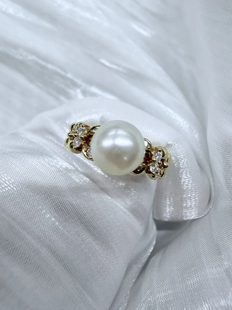 K18 TASAKI RING 7.4MM FD0.11CT 4.5G