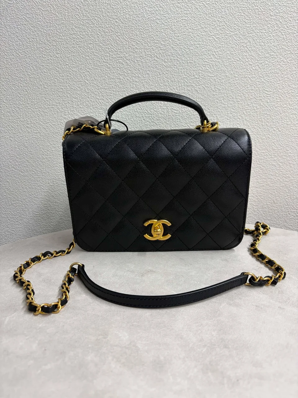 CHANEL CAVIAR MATELASSE FULL FLAP TOP HANDLE