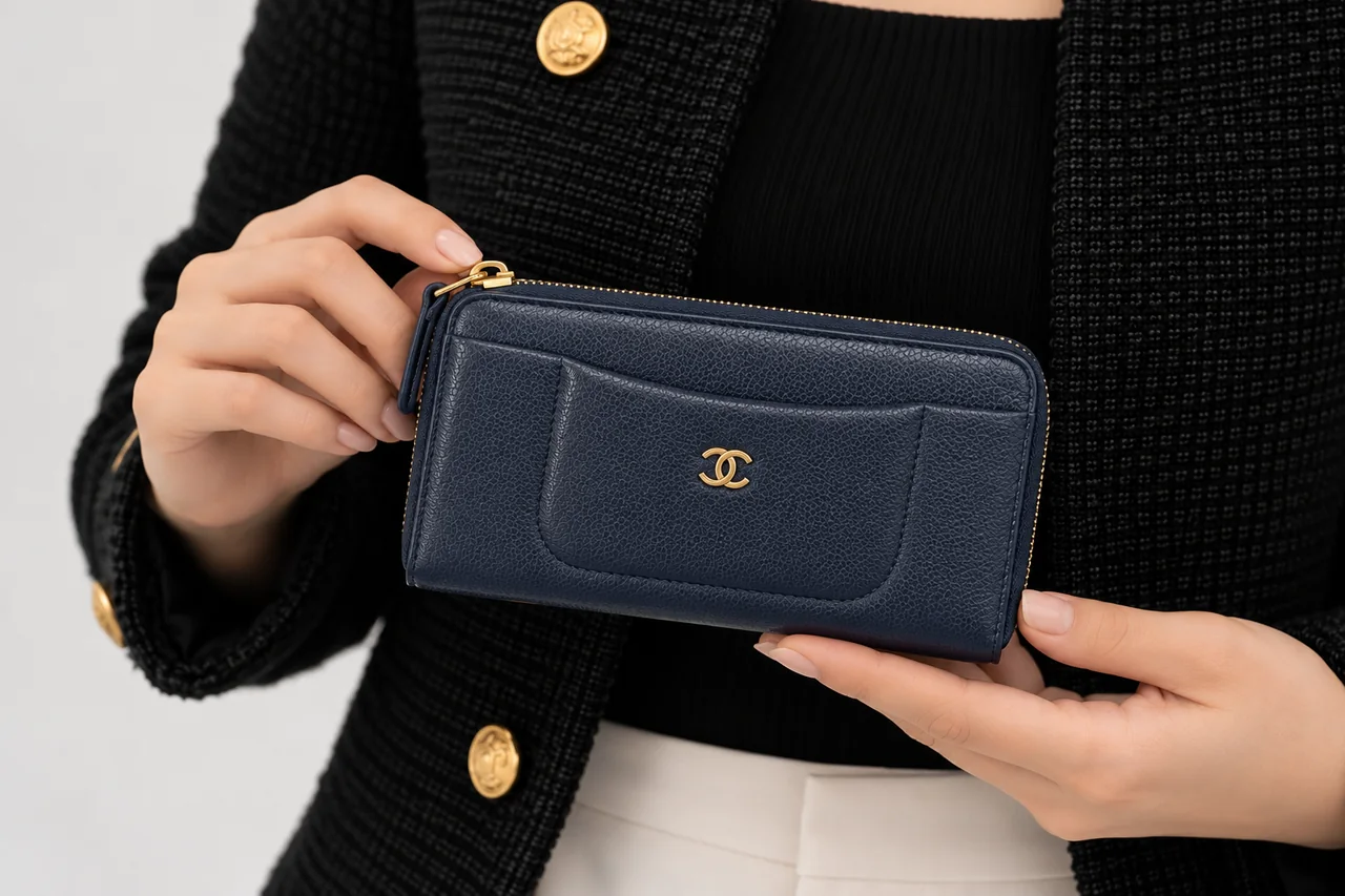 CHANEL ROUND FASTENER LONG WALLET hover