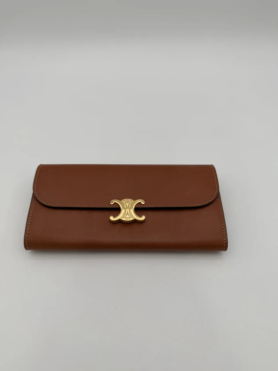 CELINE TRIOMPHE FLAP LONG WALLET (BROWN)