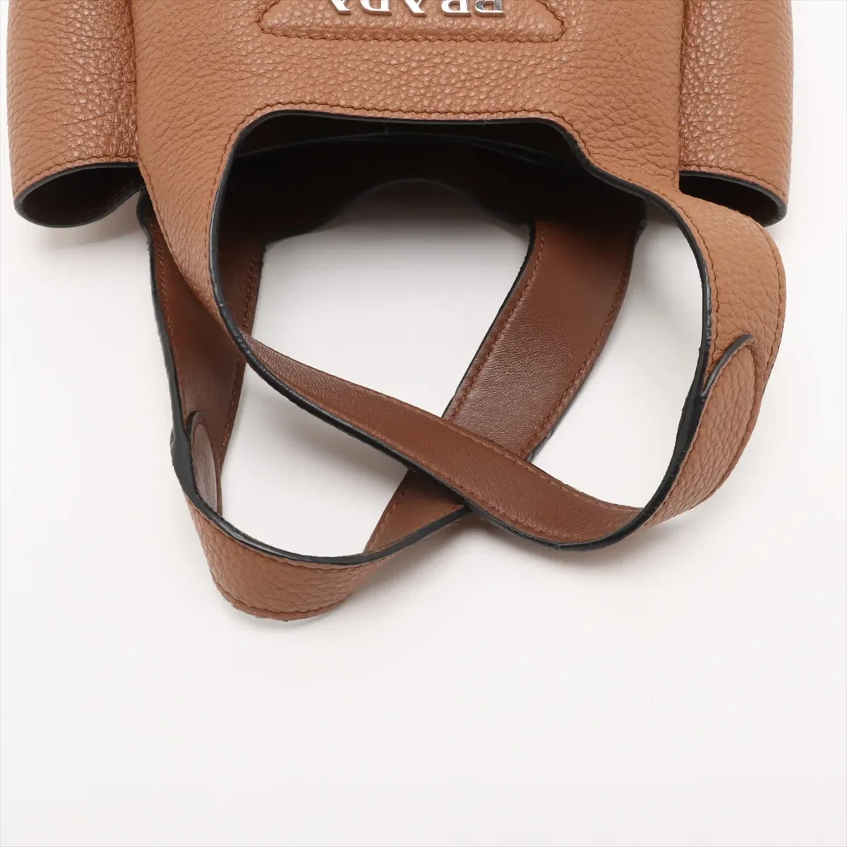 PRADA VITELLO DAINO HANDBAG (BROWN) view 5