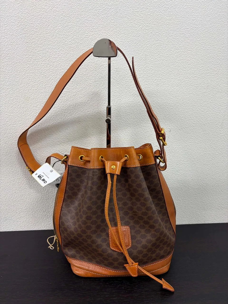 CELINE MACADAM SHOULDER BAG (BROWN) hover