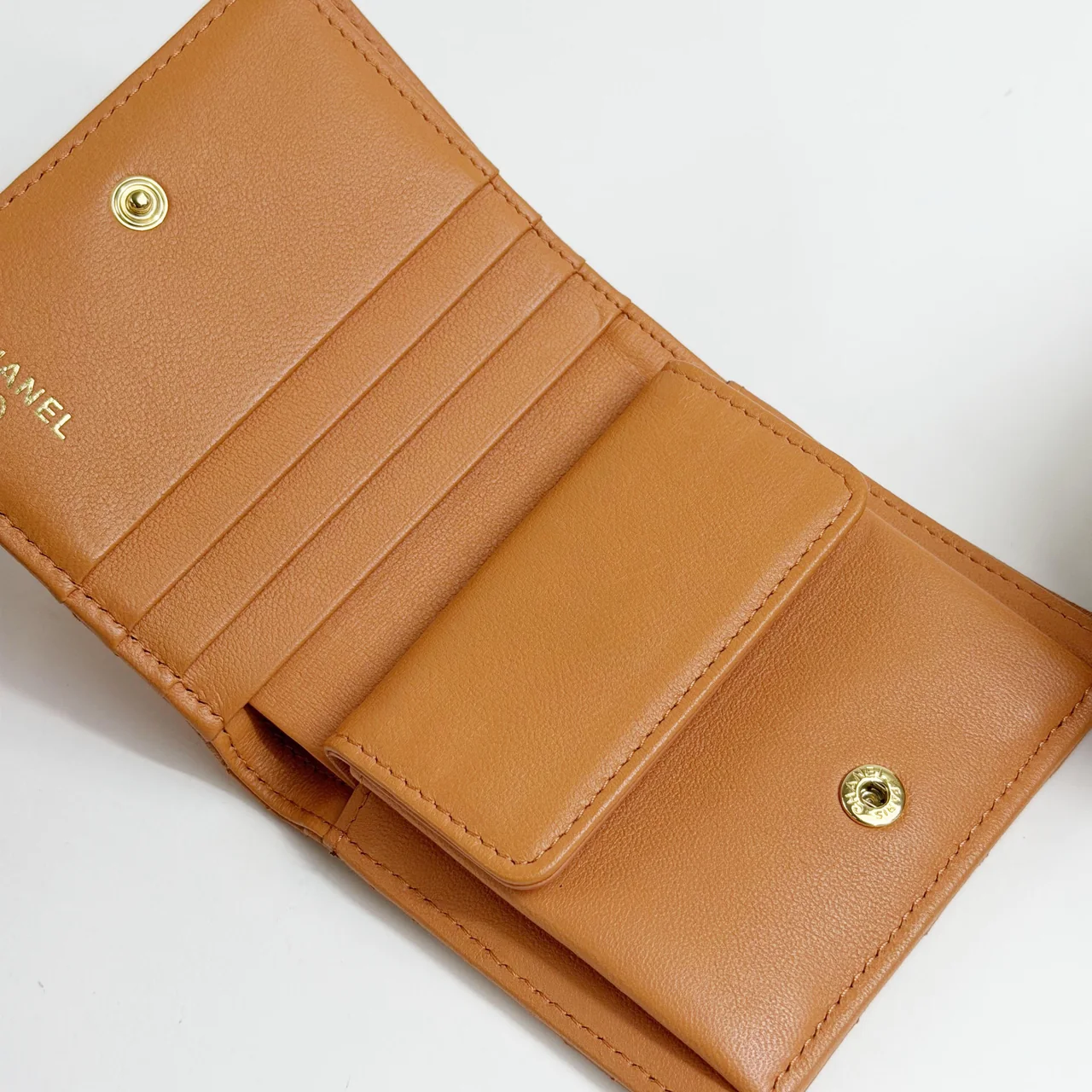 CHANEL LAMB SKIN BIFOLD WALLET view 6