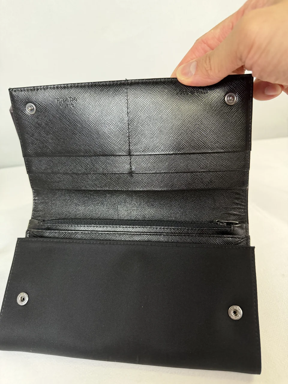 PRADA BIFOLD LONG WALLET (BLACK) view 4