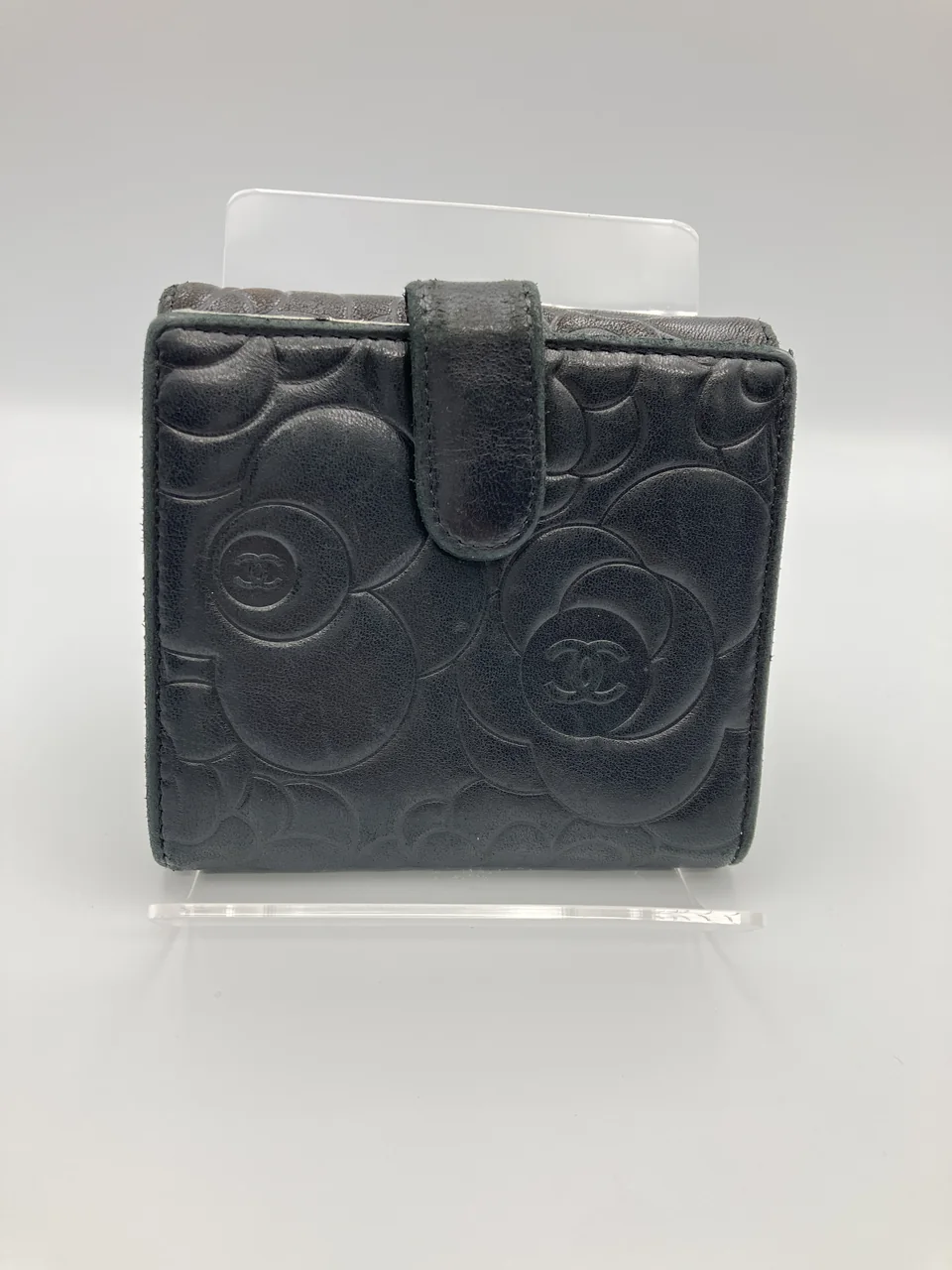 CHANEL LAMB SKIN CAMELIA WALLET view 4