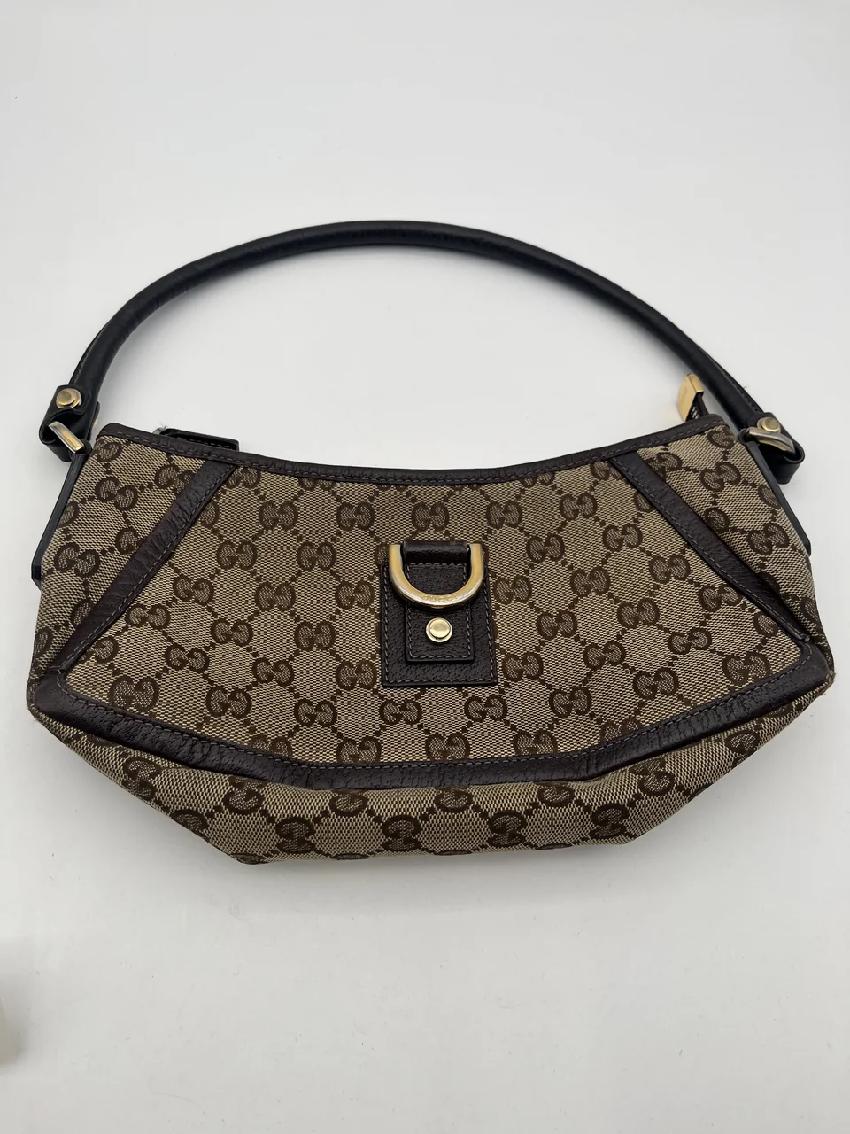 GUCCI GG CANVAS SHOULDER BAG (BROWN)