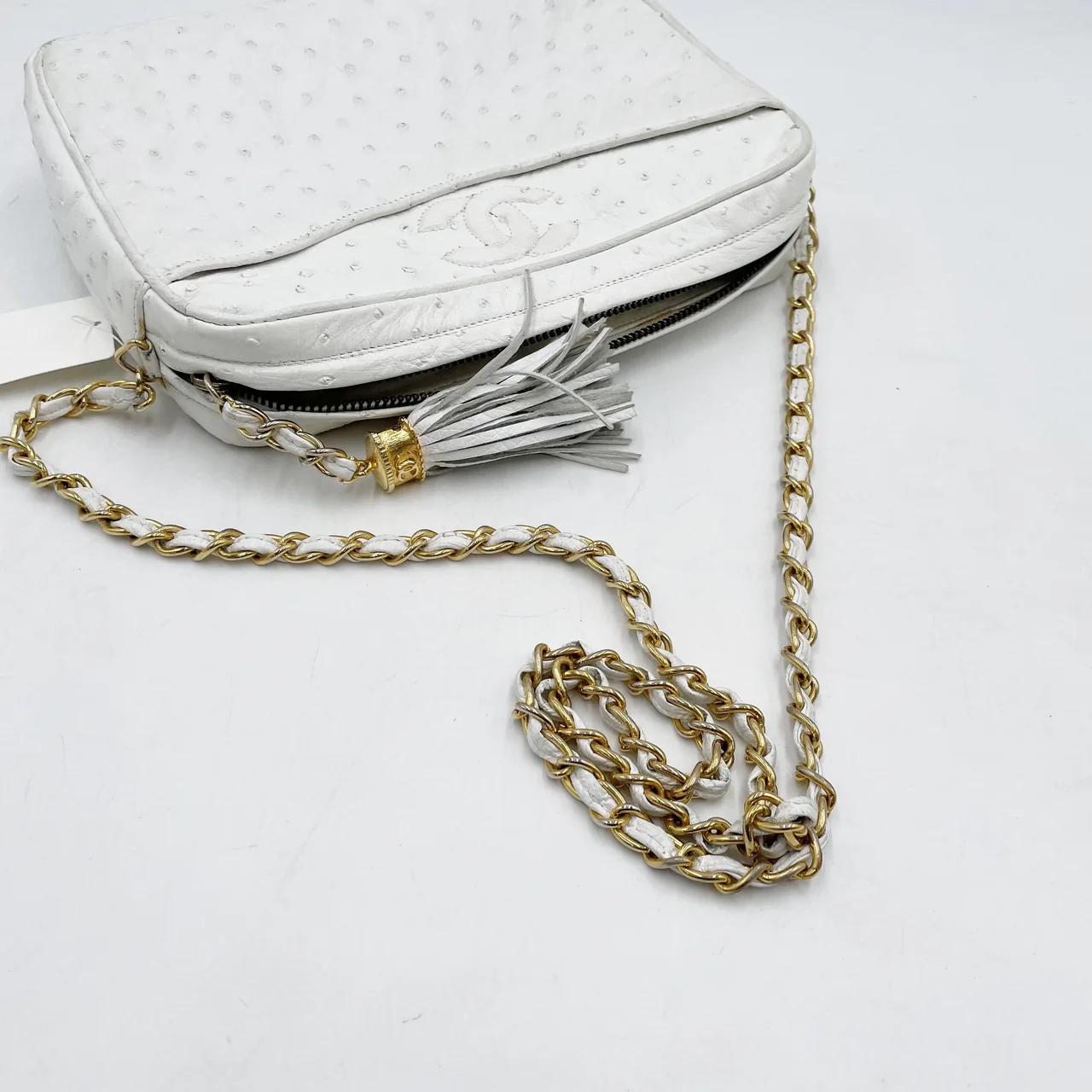 CHANEL OSTRICH CHAIN SHOULDER BAG (5 SERIAL CODE) view 6