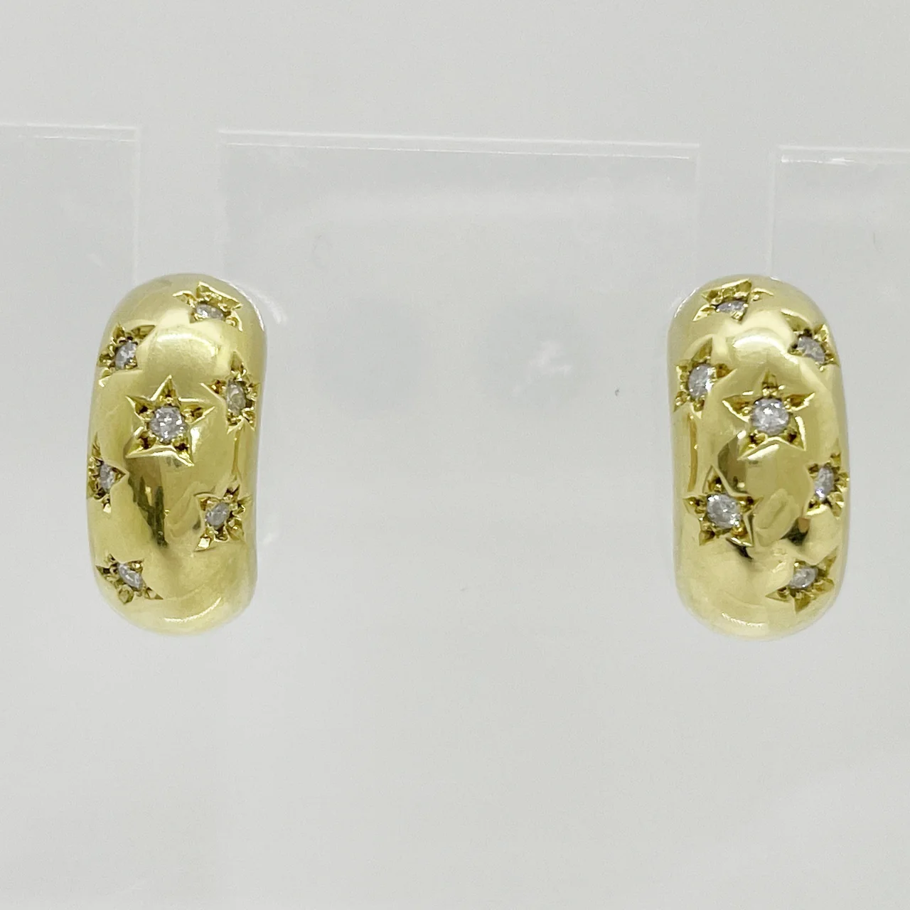 K18 DIAMOND EARRINGS FD0.10CT*2 4.0G view 3