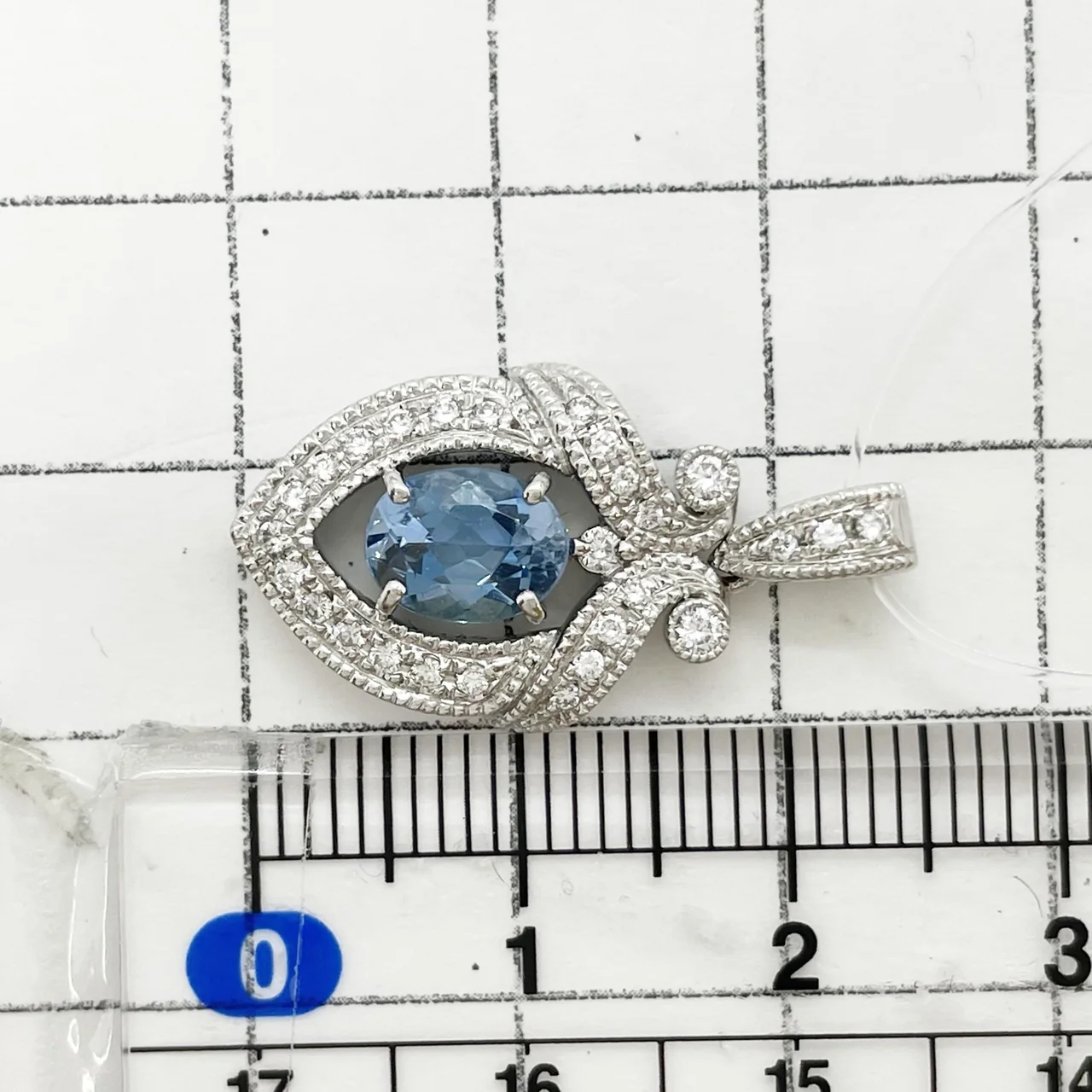 PT900 AQUAMARINE RING AQ4.322CTS FD0.69CT 9.5G view 5