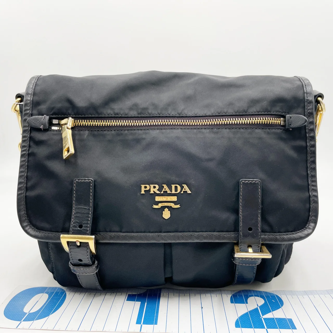 PRADA NYLON SHOULDER BAG (BLACK)