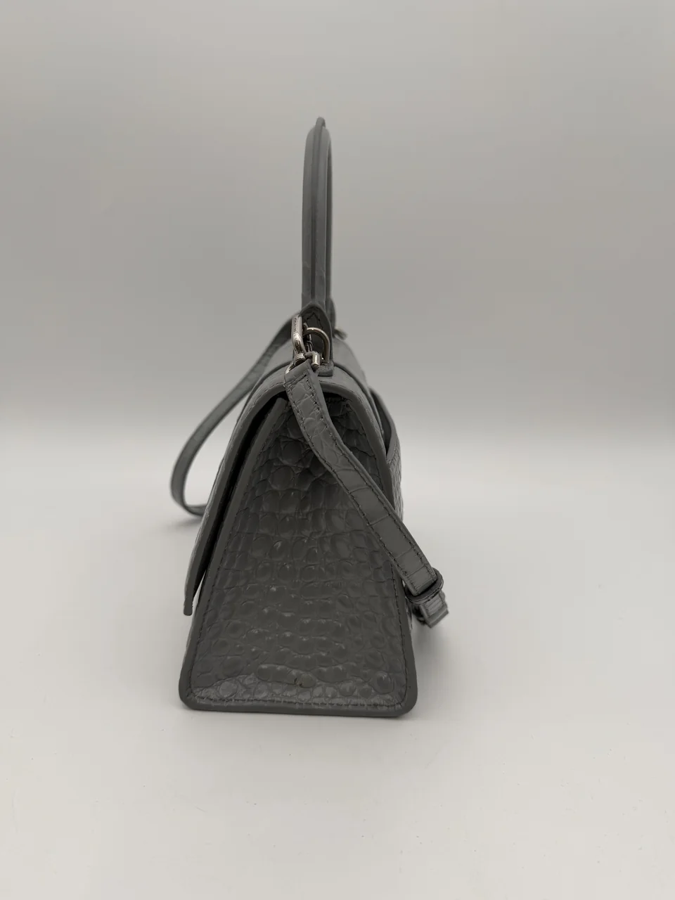 BALENCIAGA HOURGLASS XS TWO-WAY BAG (SILVER) hover