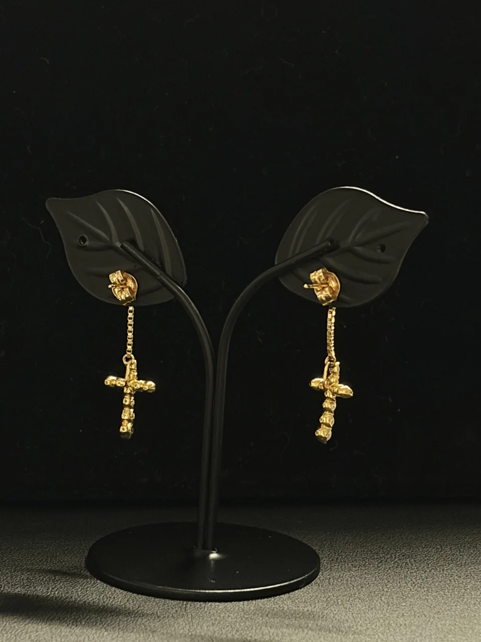K18 CROSS EARRINGS FD0.20CT*2 2.0G view 2