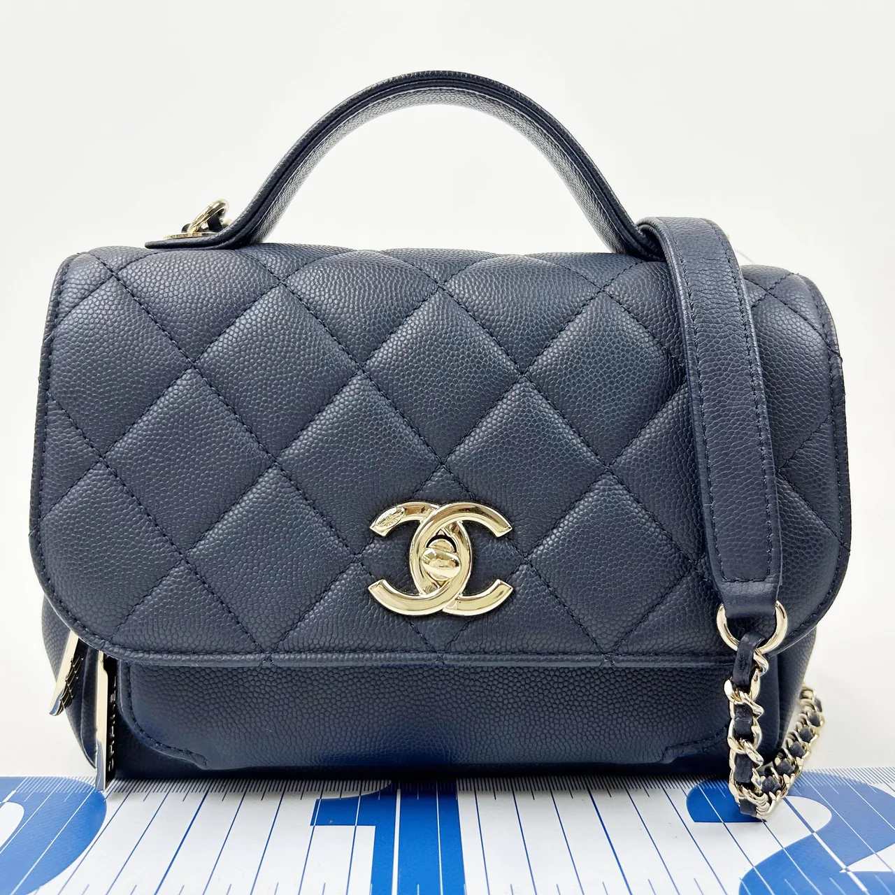 CHANEL CAVIAR TWO-WAY CHAIN SHOULDER BAG