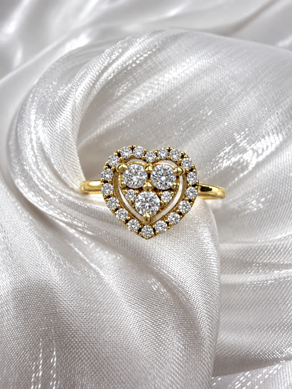 K18 HEART RING FD0.30CT 1.9G