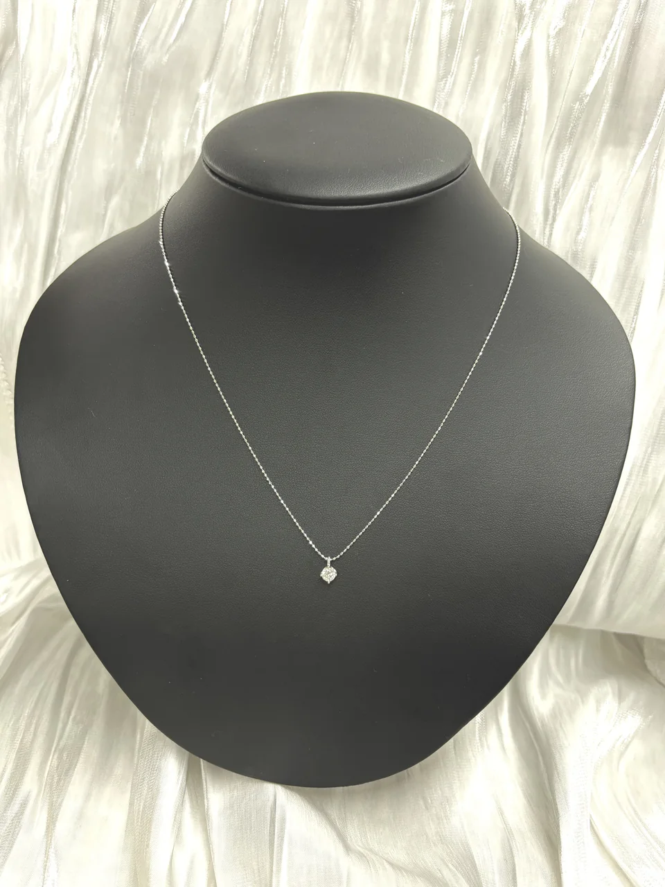 K18WG DIAMOND NECKLACE D0.277CT 1.7G