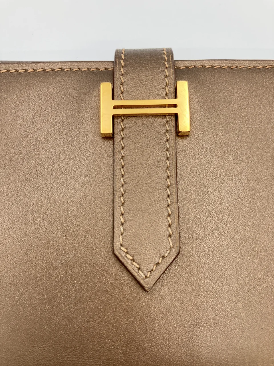 HERMES BEARN (BOX CALF, PEARL BROWN, I STAMP) view 13