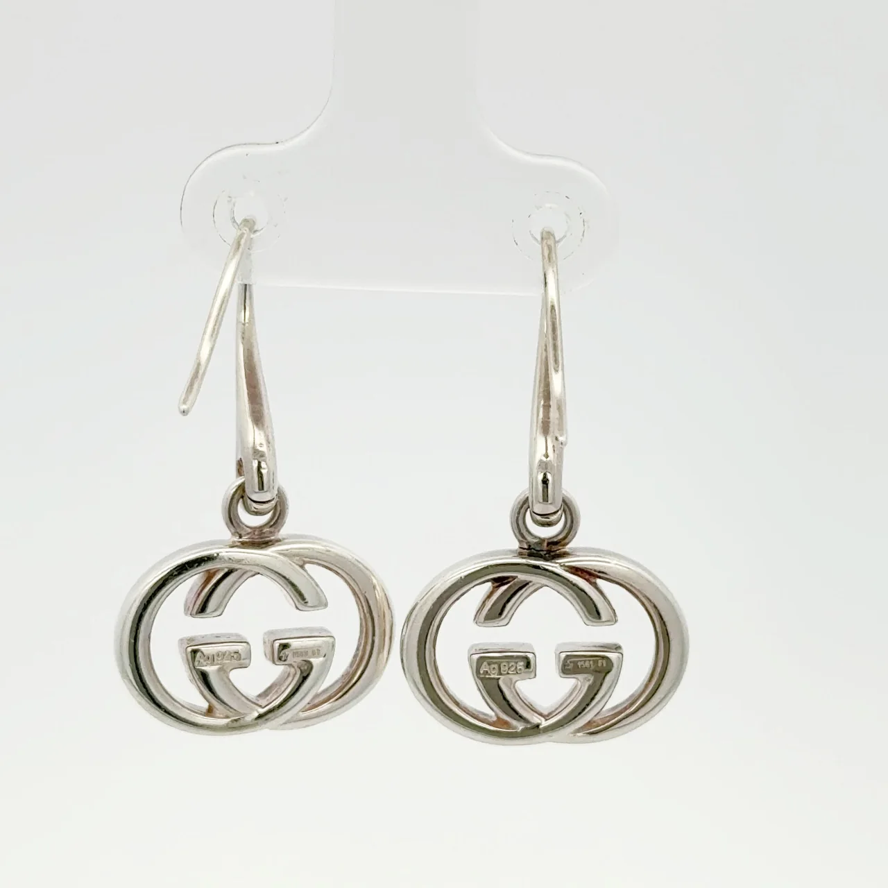 GUCCI INTERLOCKING EARRINGS 6.8G view 3