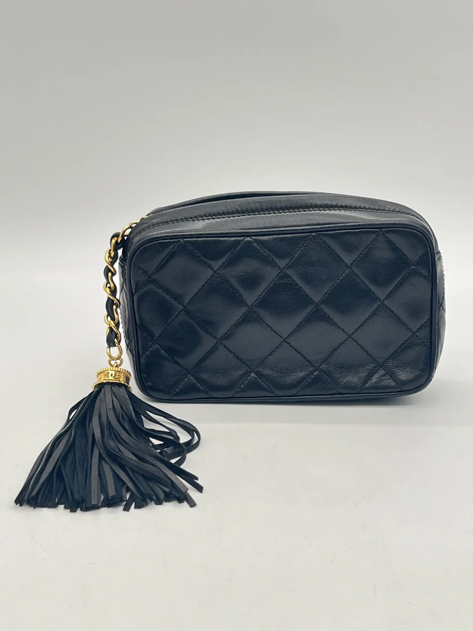 CHANEL LAMB SKIN FRINGE POUCH view 2