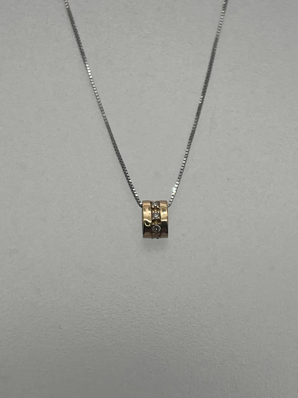 K18/PT900/K18WG DIAMOND NECKLACE FD0.07CT 1.5G 40CM view 4