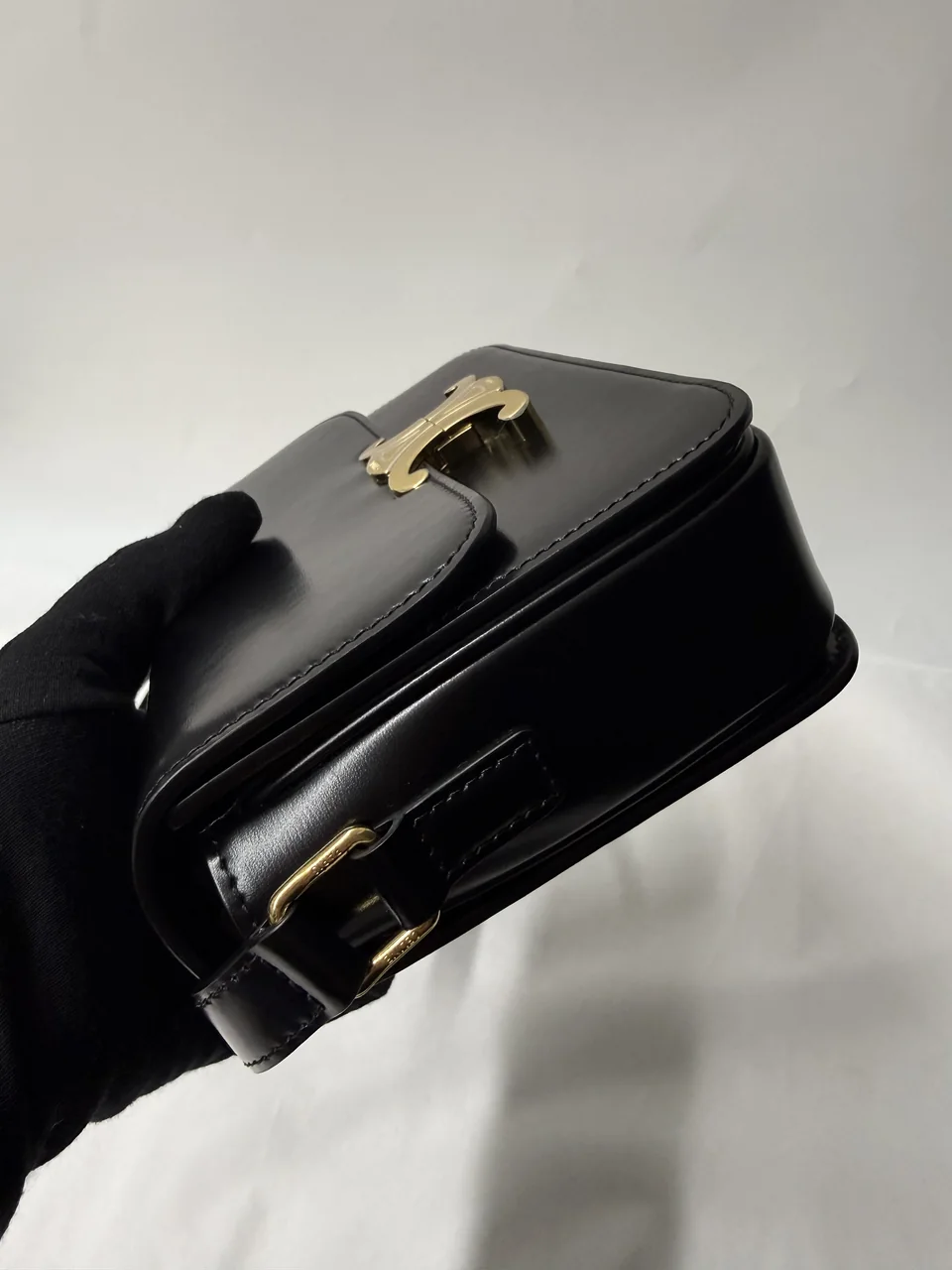 CELINE TRIO,PHE TEEN SHOULDER BAG (BLACK) view 4