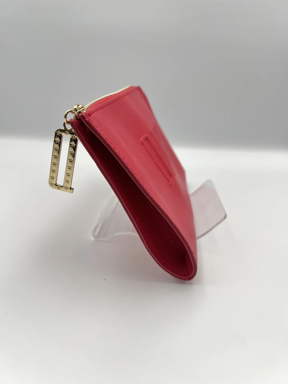 CHRISTIAN DIOR RED L-ZIP COSMETIC POUCH view 3