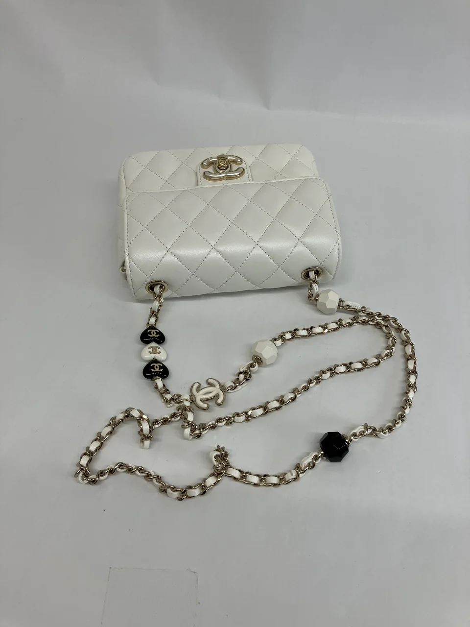 CHANEL LAMB SKIN MINI CHAIN SHOULDER BAG view 6