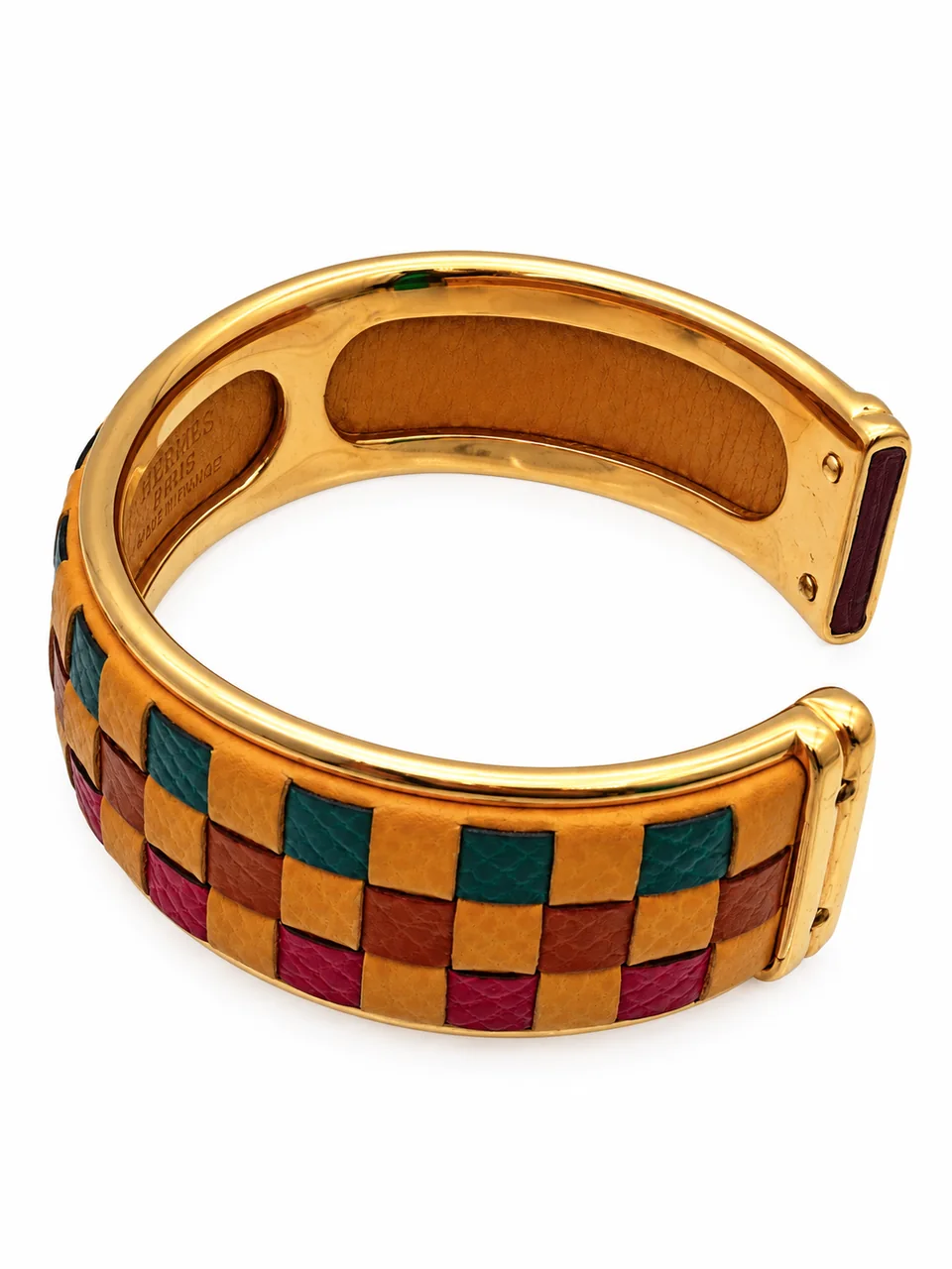 HERMES CHECKERED CUFF BRACELET view 3