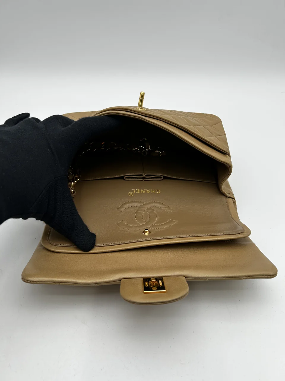 CHANEL LAMB SKIN DOUBLE FLAP hover
