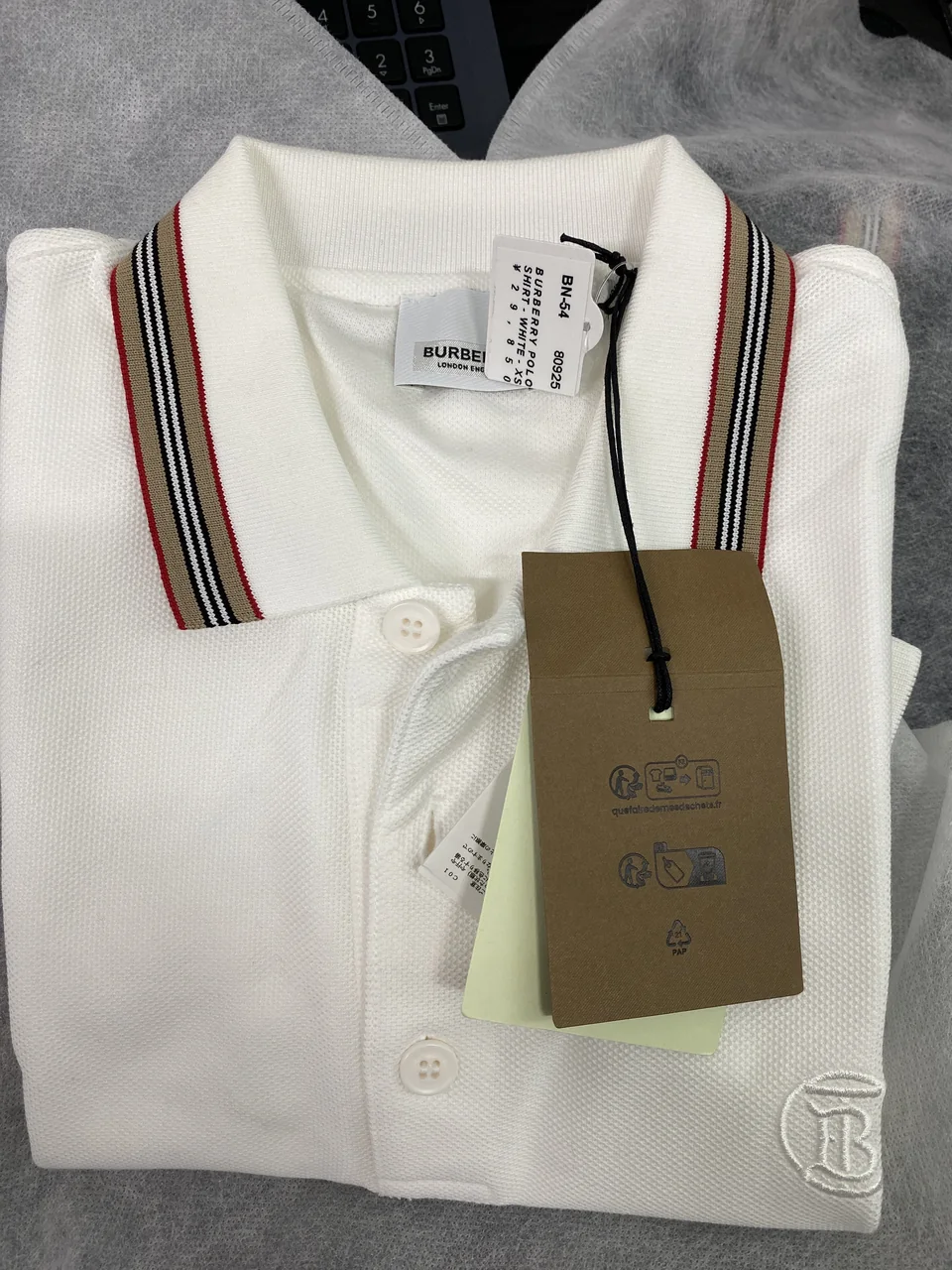 BURBERRY POLO SHIRT - WHITE - XS ¥29,850