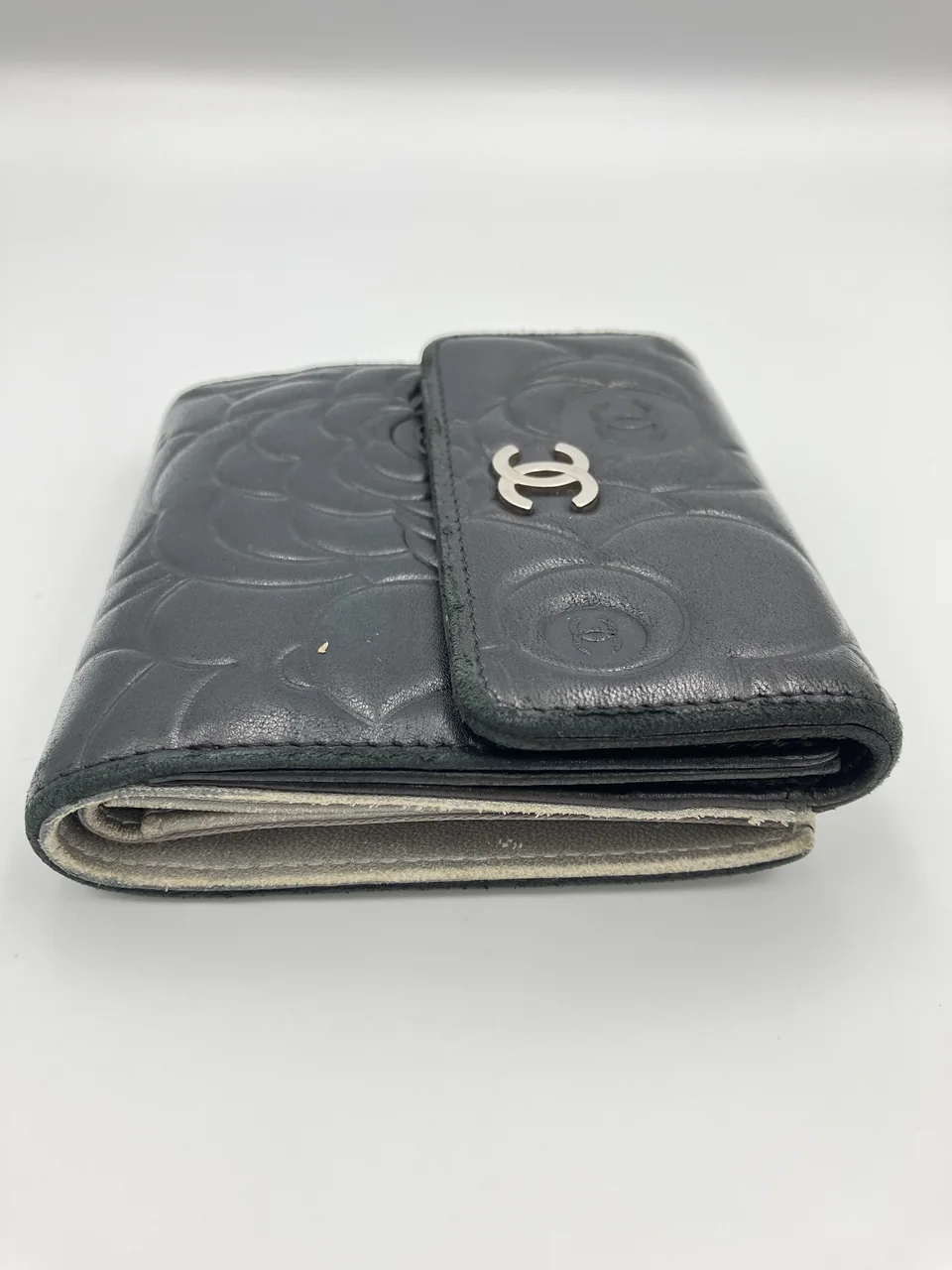 CHANEL LAMB SKIN CAMELIA WALLET view 11