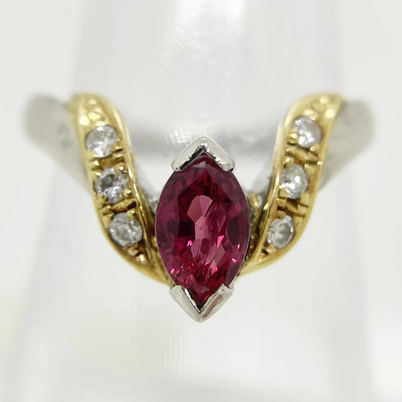 PT900/K18 RUBY RING R0.77CT FD0.12CT 5.1G