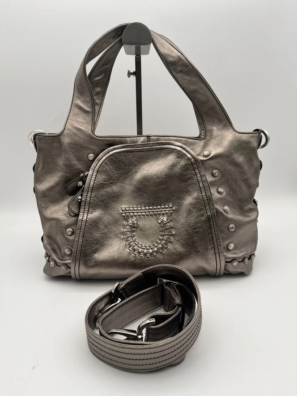 SALVATORE FERRAGAMO GANCINI TWO-WAY HANDBAG