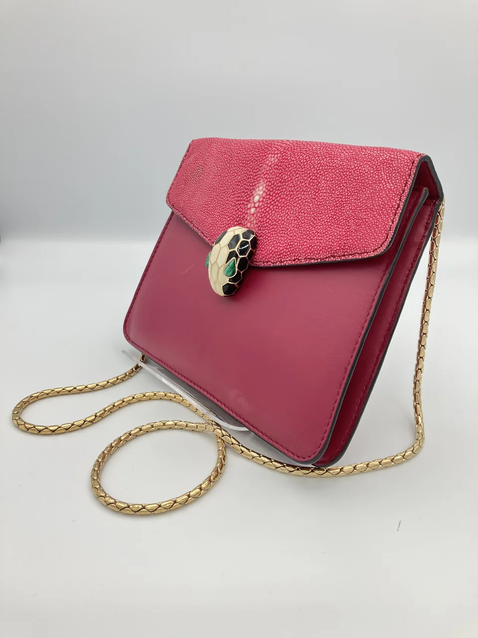 BVLGARI SEPRENTI CHAIN SHOULDER BAG (PINK) view 6