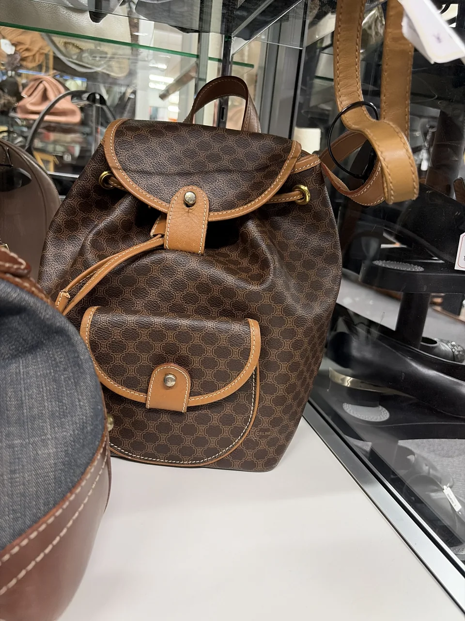 CELINE MACADAM BACKPACK (BROWN) view 3