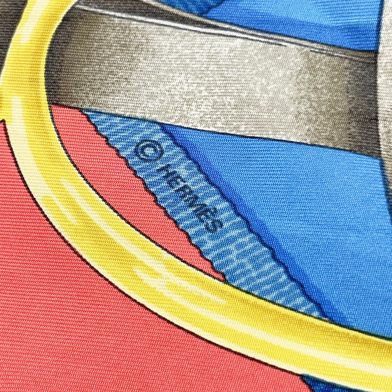 HERMES SCARF (RED/BLUE) view 4