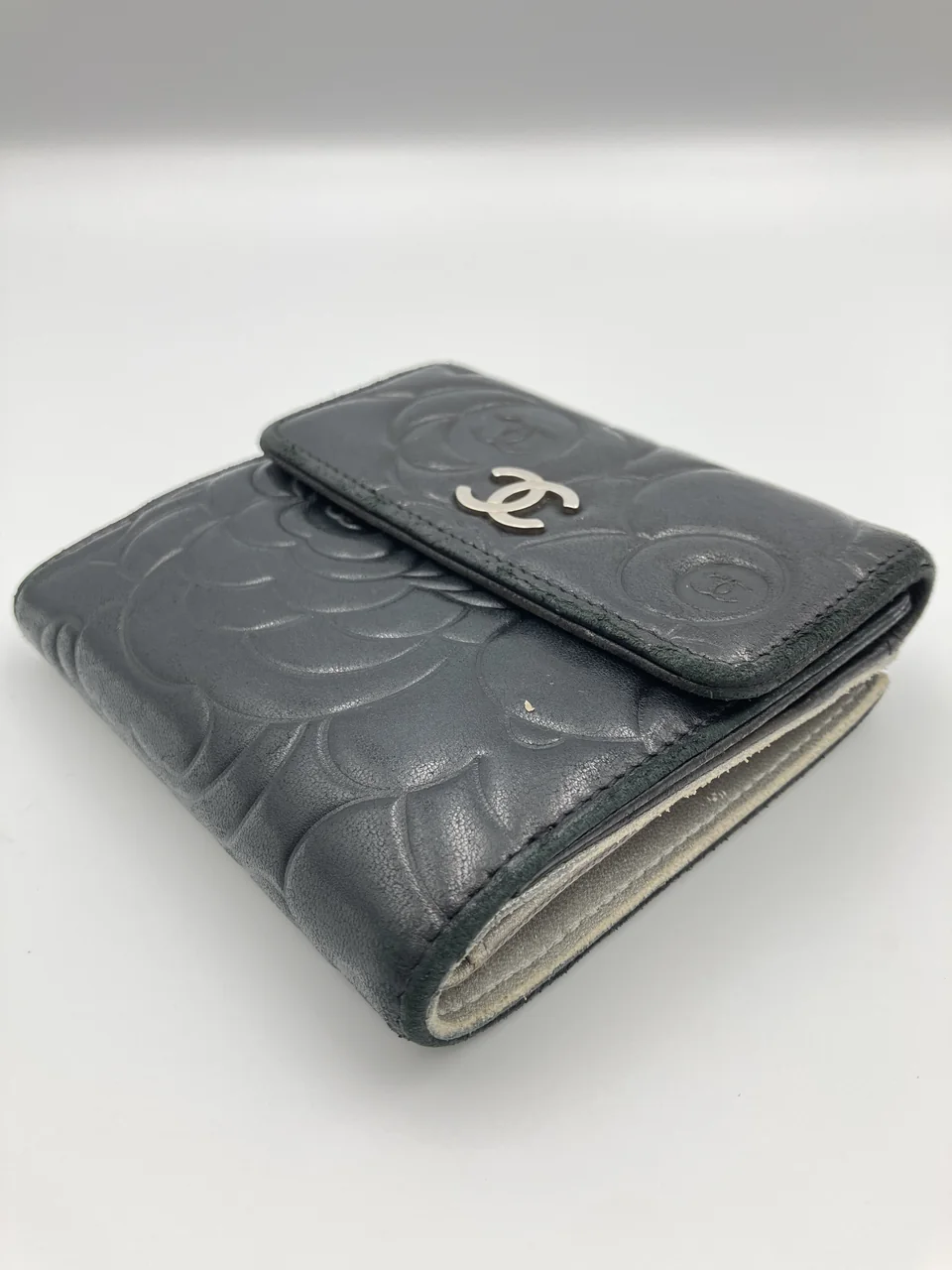 CHANEL LAMB SKIN CAMELIA WALLET view 10