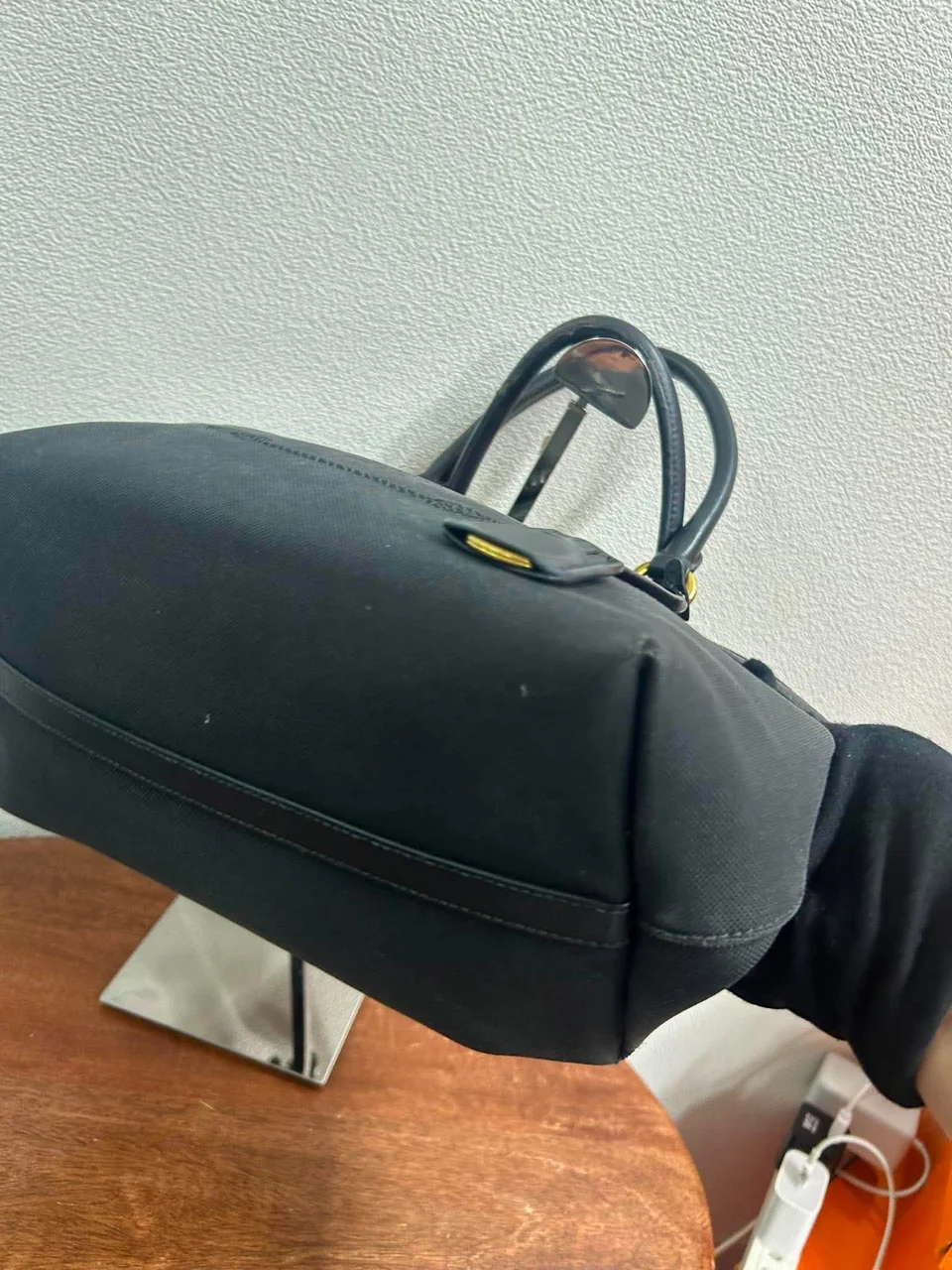 PRADA CANVAS TWO-WAY BAG (BLACK) view 5